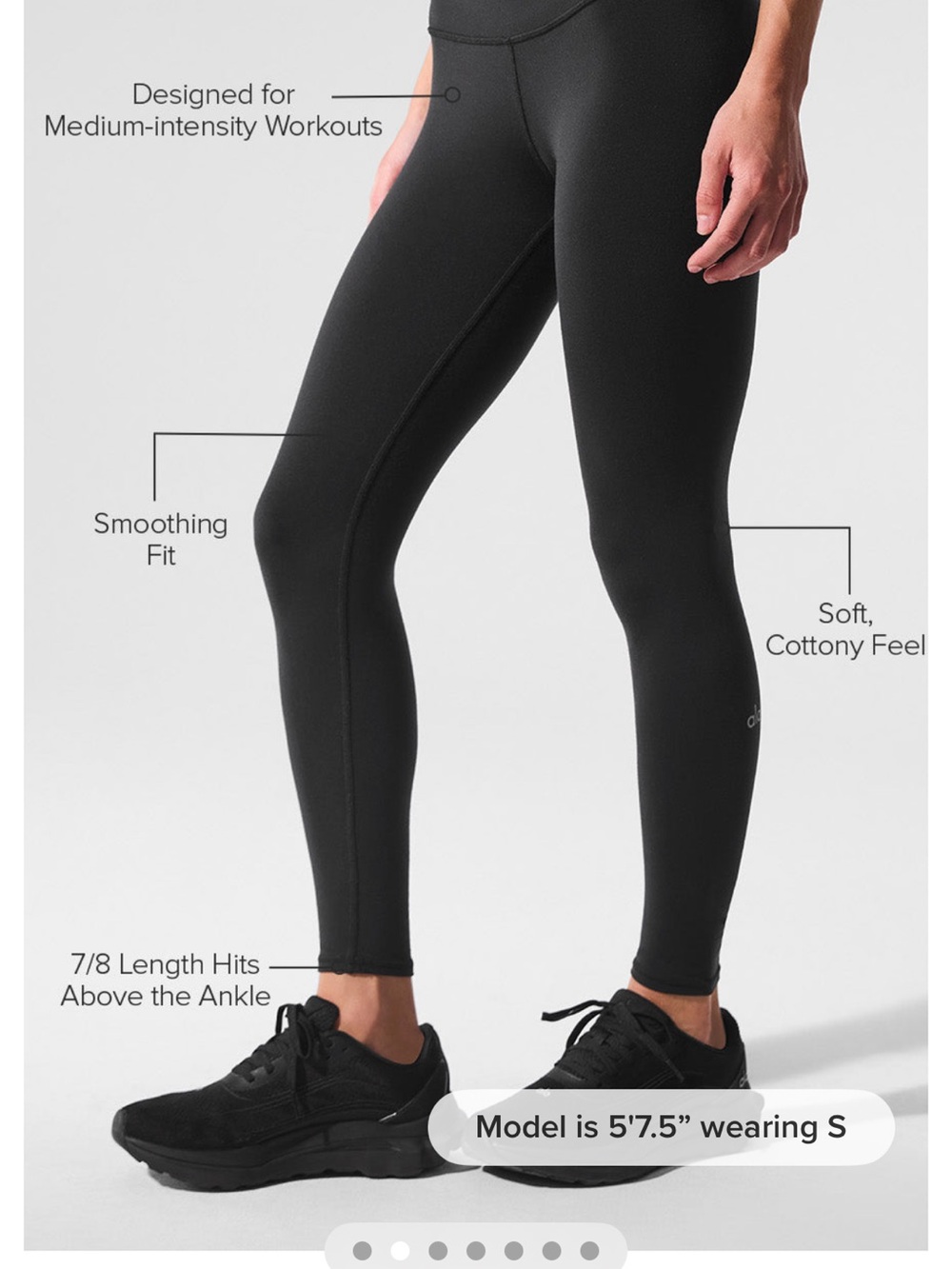 Alo Yoga Airbrush 7/8 High-Waist Leggings Black XS 24.5” EUC